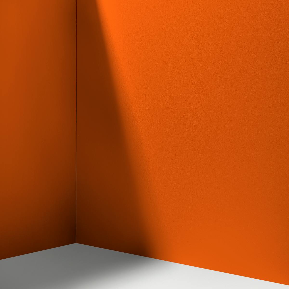 A corner wall painted with Dunkin'® Orange