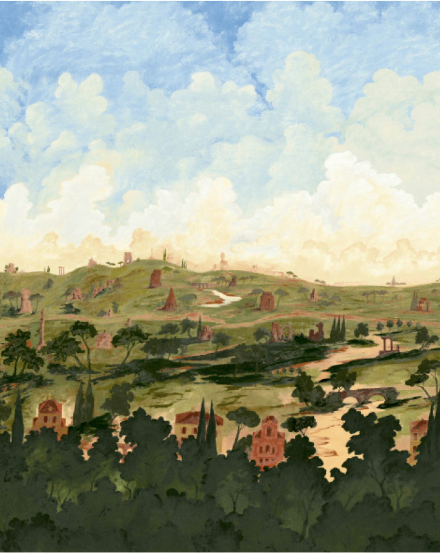 A sample of Appian Way wall coverings design