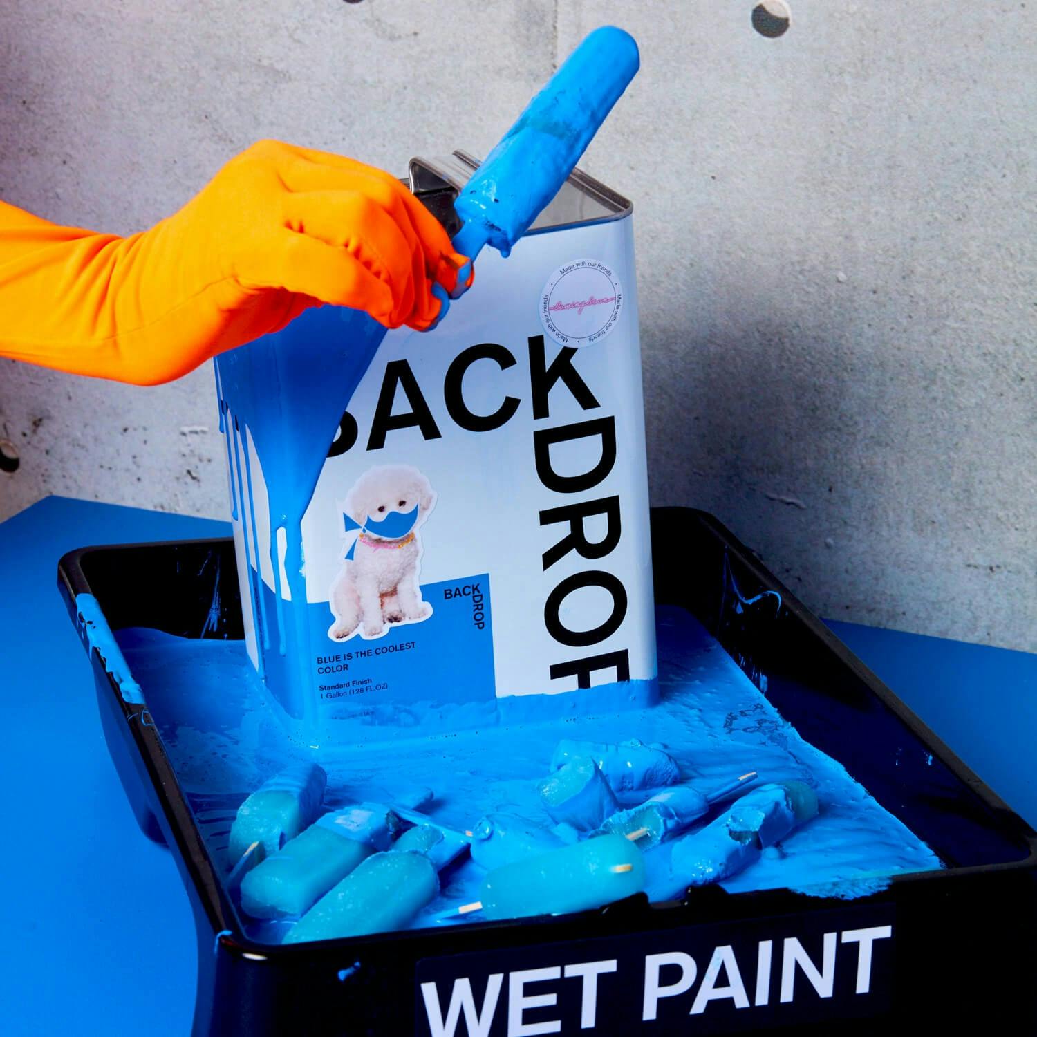 BLUE IS THE COOLEST COLOR paint can in paint