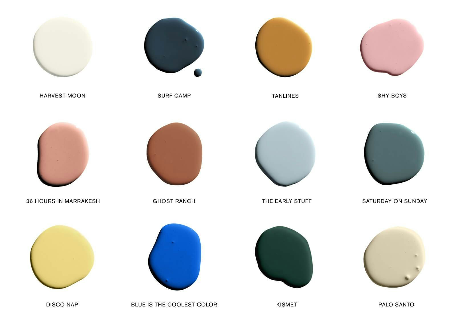 A collection of Backdrop paint color blobs