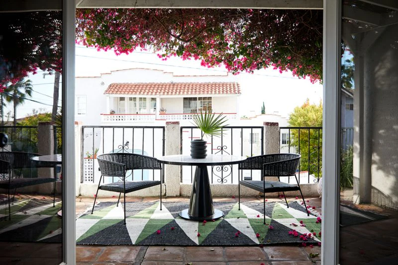 An outdoor dining area.